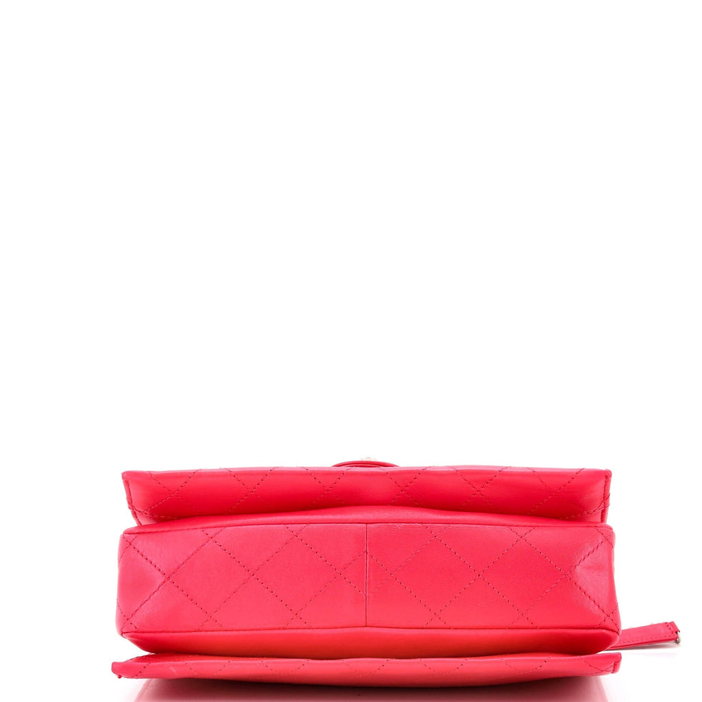 Chanel 3 Compartment Double Flap Bag Stitched Calfskin Medium
