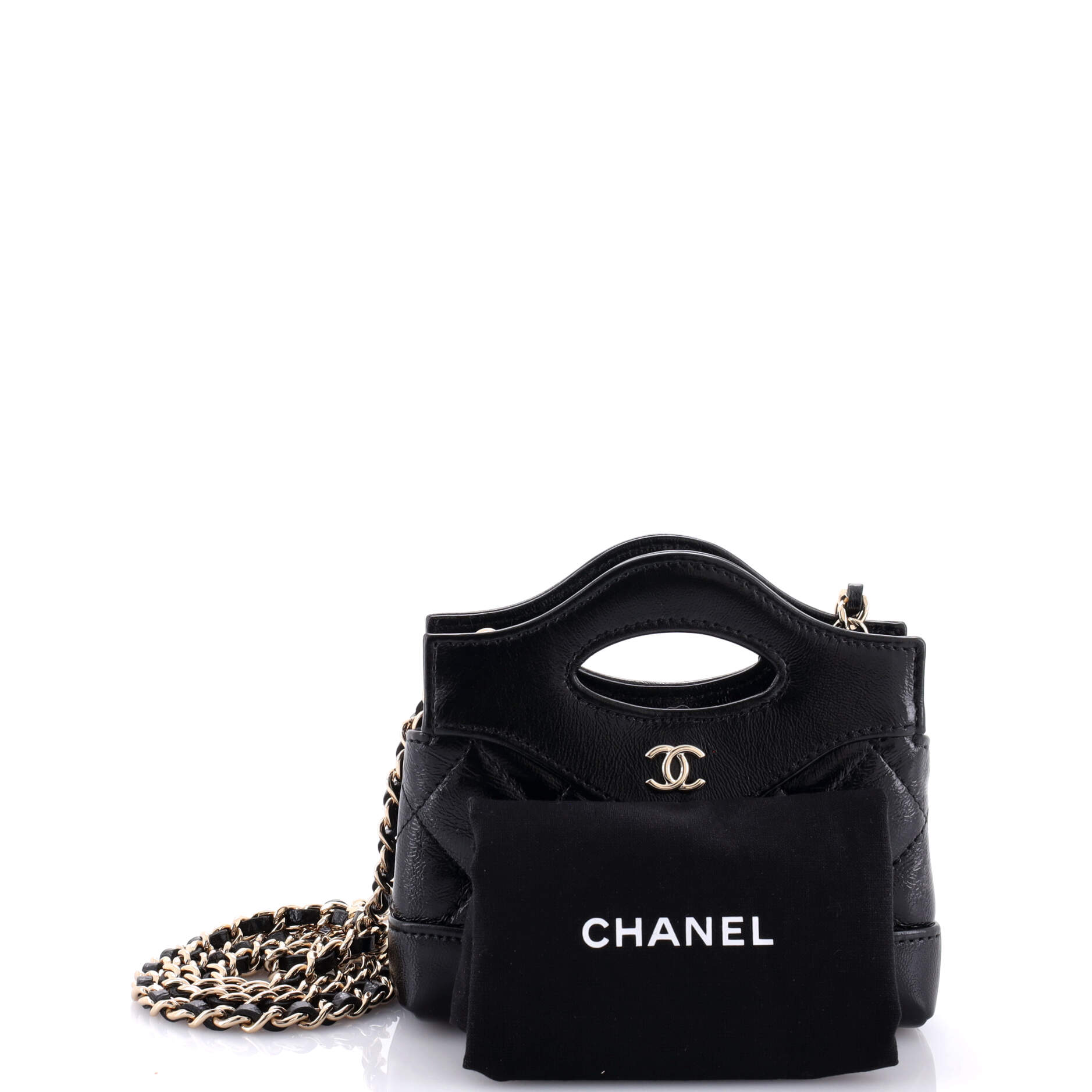 Chanel 31 Shopping Bag Clutch with Chain Quilted Calfskin Nano