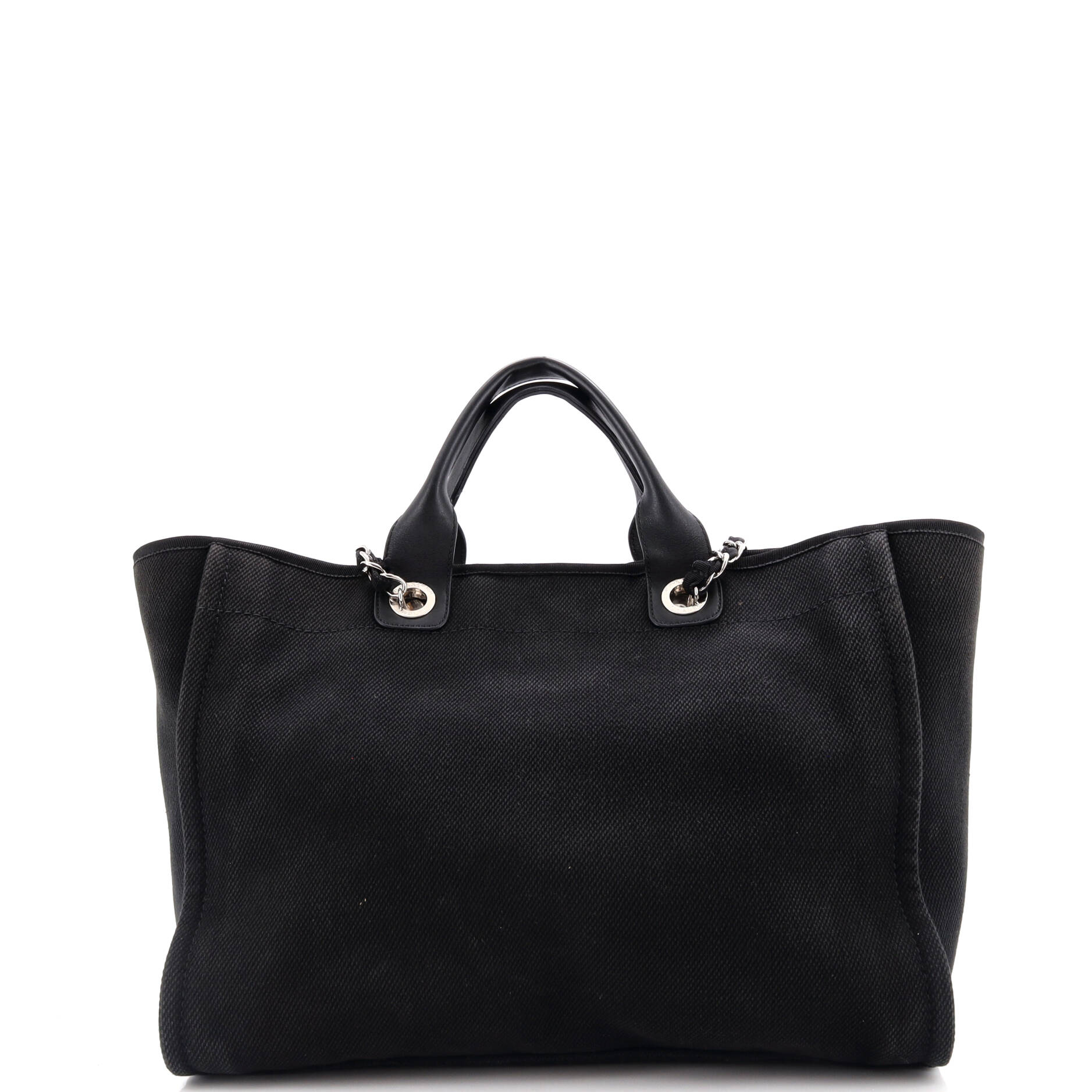 Chanel Deauville Tote Pearl Embellished Canvas Medium