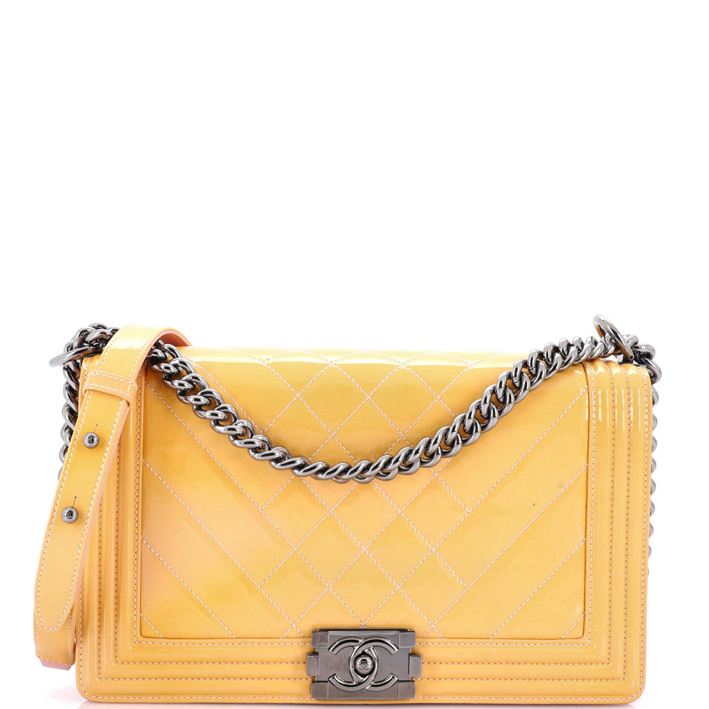 Chanel Boy Flap Bag Chevron  Old Medium