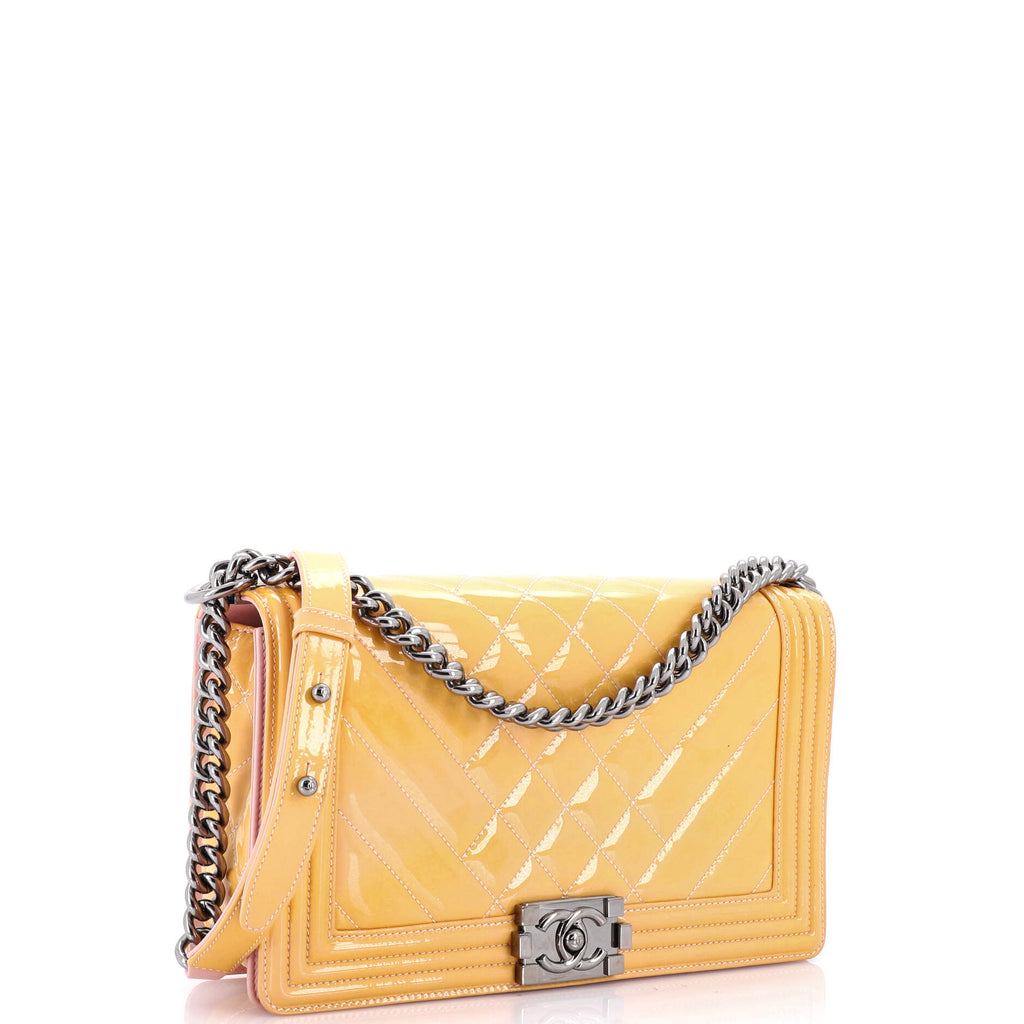 Chanel Boy Flap Bag Chevron  Old Medium