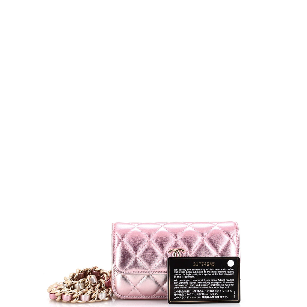 Chanel Coco Punk Chain Clutch Quilted Gradient Metallic Lambskin