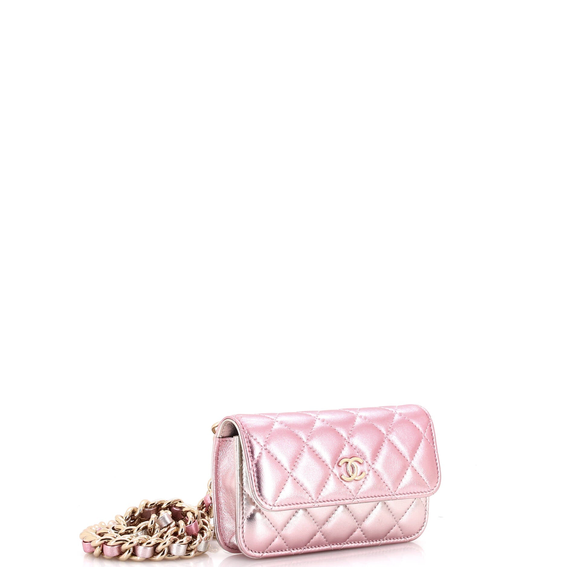 Chanel Coco Punk Chain Clutch Quilted Gradient Metallic Lambskin