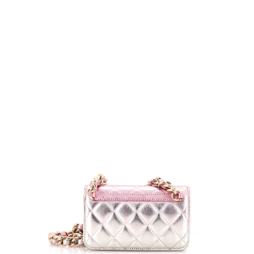 Chanel Coco Punk Chain Clutch Quilted Gradient Metallic Lambskin