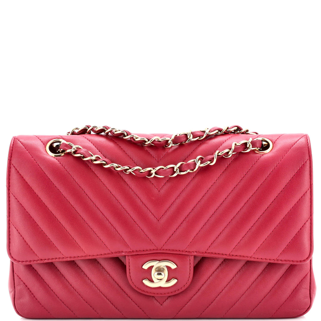 Chanel Classic Double Flap Bag Chevron Lambskin Medium