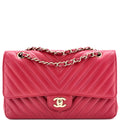 Chanel Classic Double Flap Bag Chevron Lambskin Medium