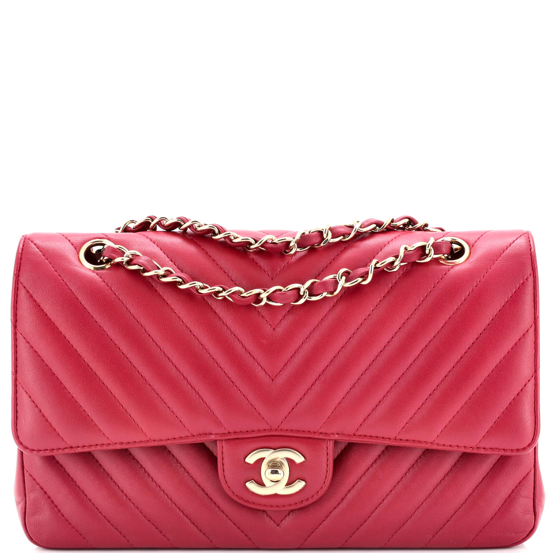 Chanel Classic Double Flap Bag Chevron Lambskin Medium