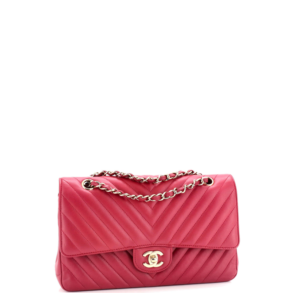 Chanel Classic Double Flap Bag Chevron Lambskin Medium