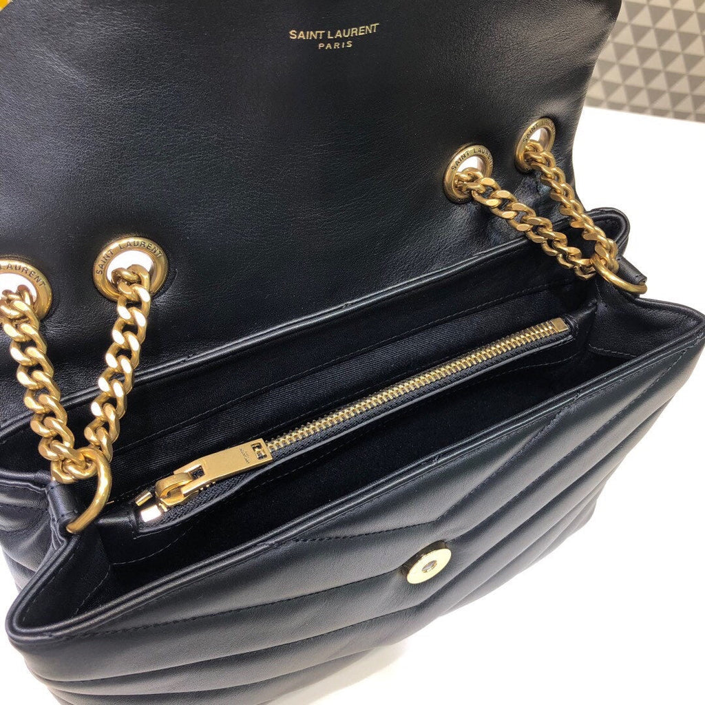 Top Quality Loulou Small Chain Bag In MatelassÃ© "Y" Black For Women 9.8in/23cm YSL 494699DV7271000