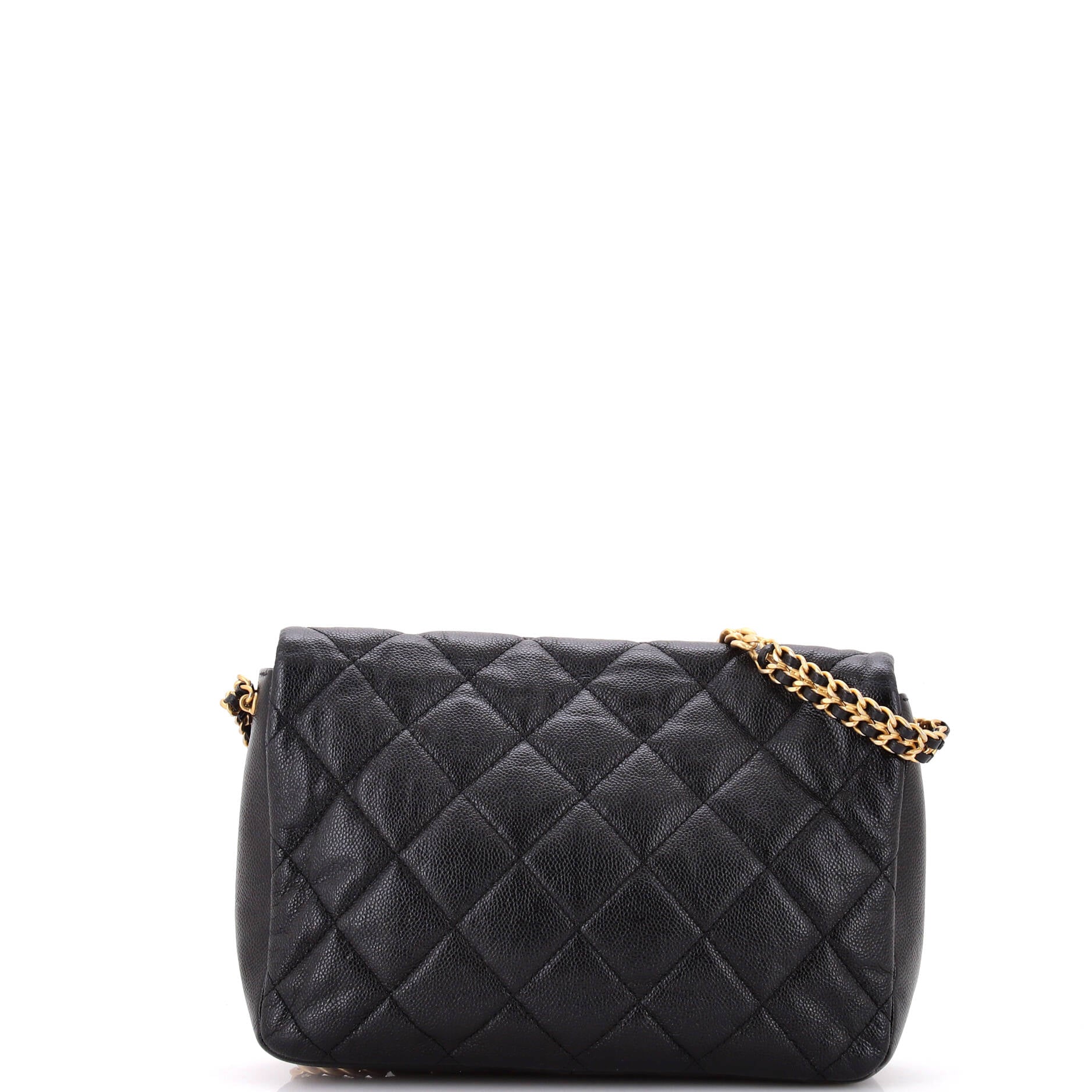 Chanel Chain Melody Flap Bag Quilted Caviar Medium