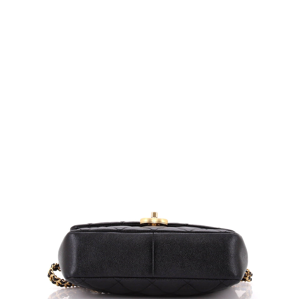 Chanel Chain Melody Flap Bag Quilted Caviar Medium