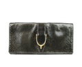 Gucci Soft Stirrup Dark Green Python Large Clutch Bag