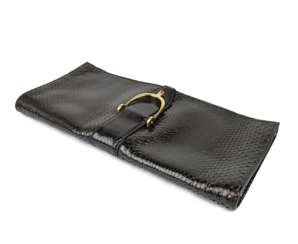 Gucci Women's Python Soft Stirrup Clutch Bag