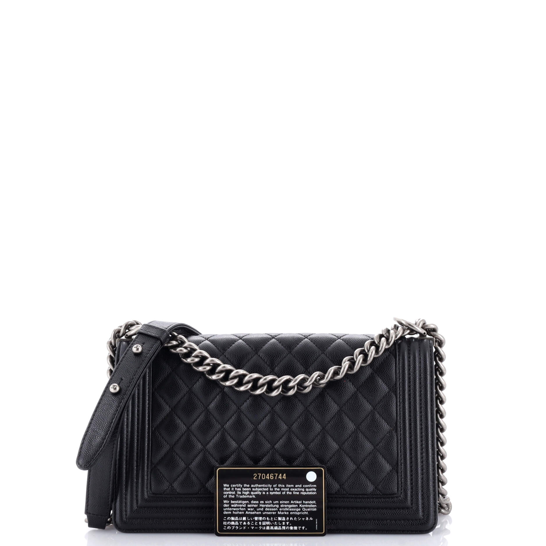 Chanel Boy Flap Bag Quilted Caviar Old Medium