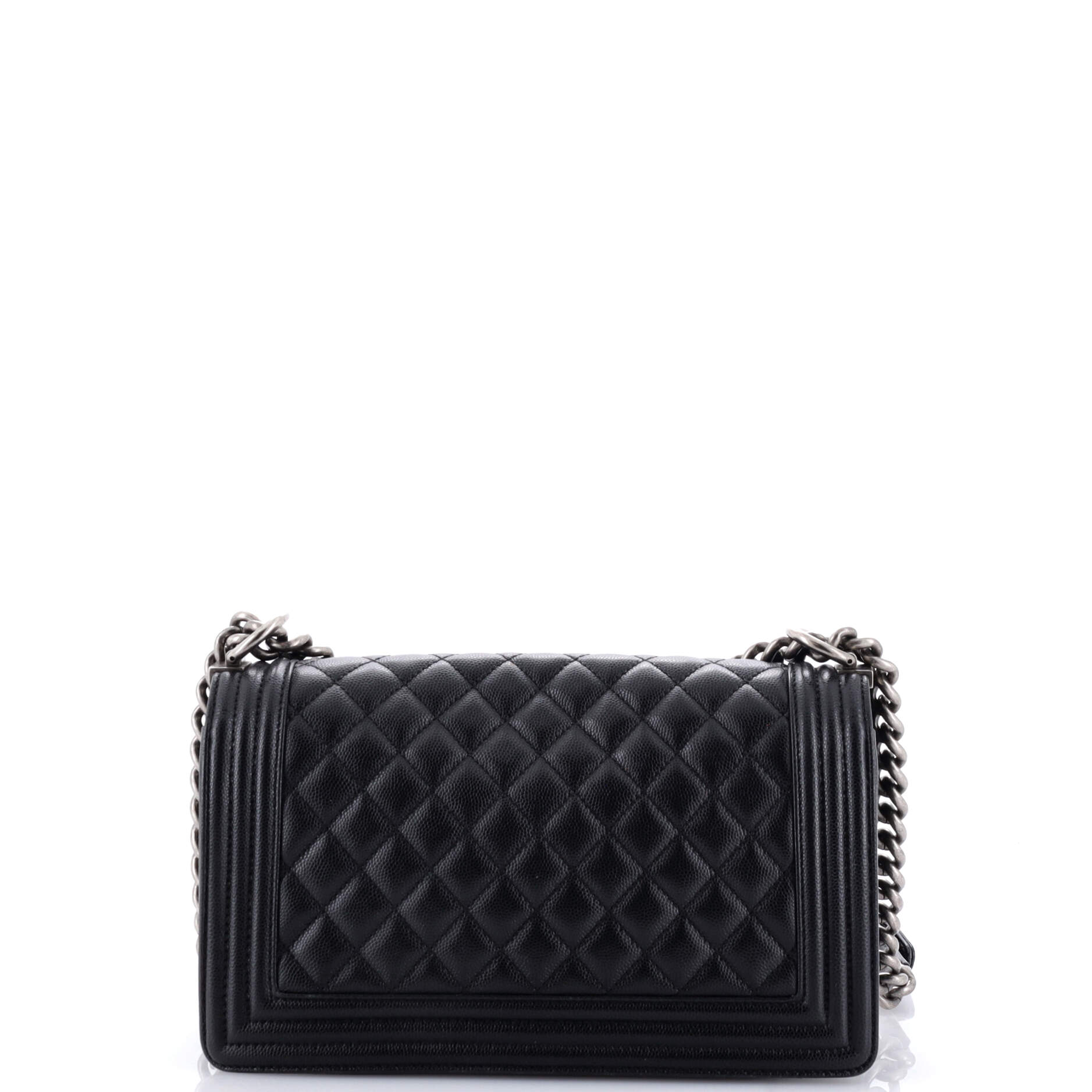 Chanel Boy Flap Bag Quilted Caviar Old Medium