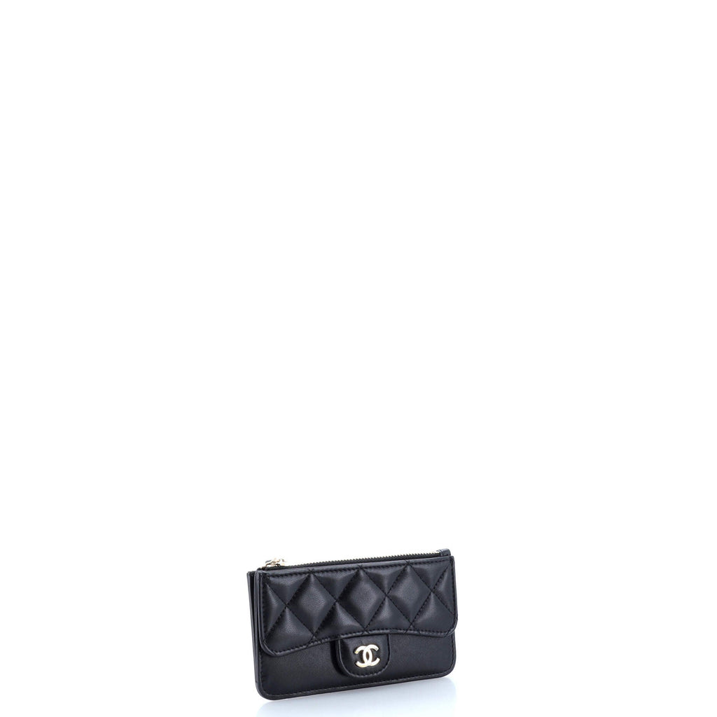 Chanel Flap Zip Card Holder Quilted Lambskin