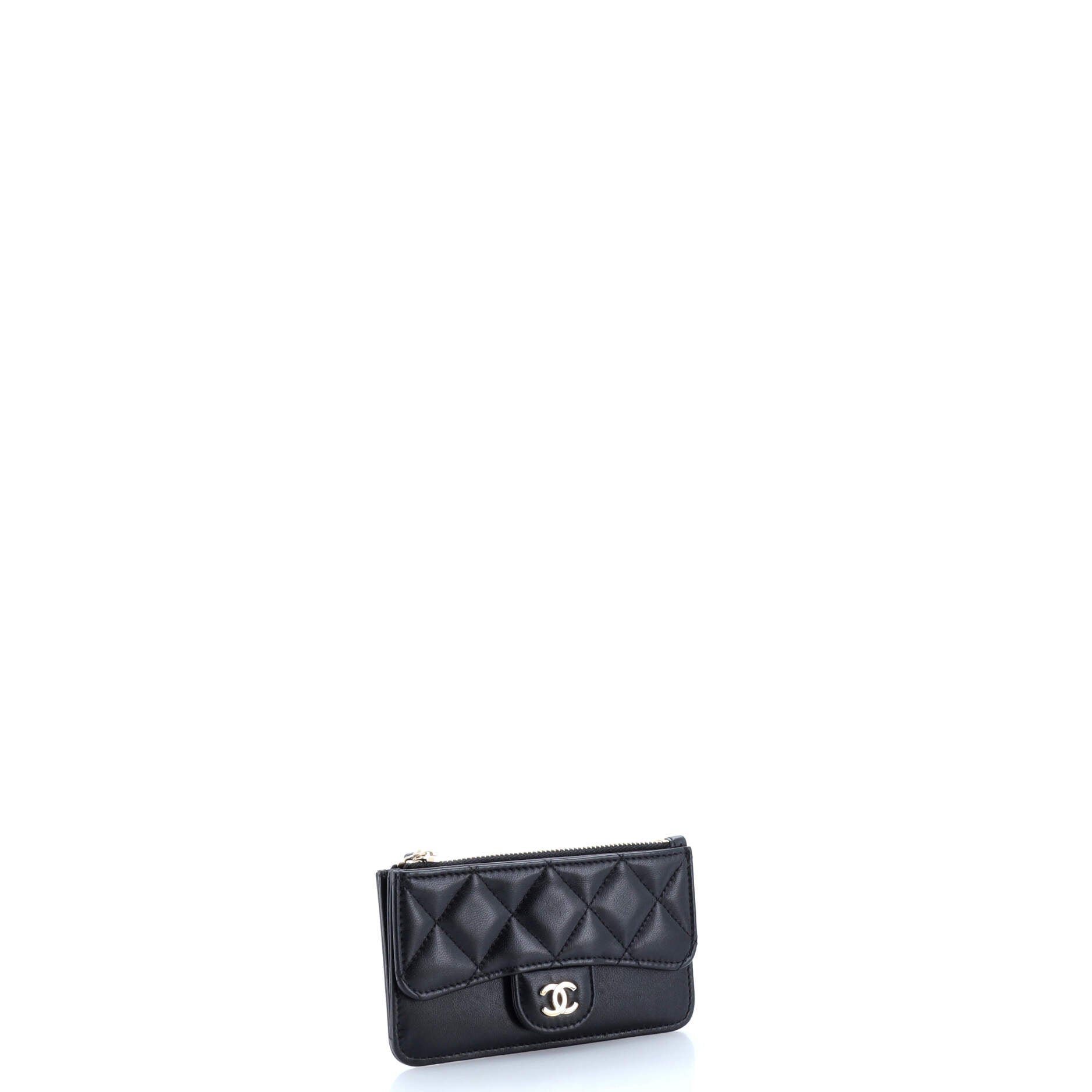Chanel Flap Zip Card Holder Quilted Lambskin