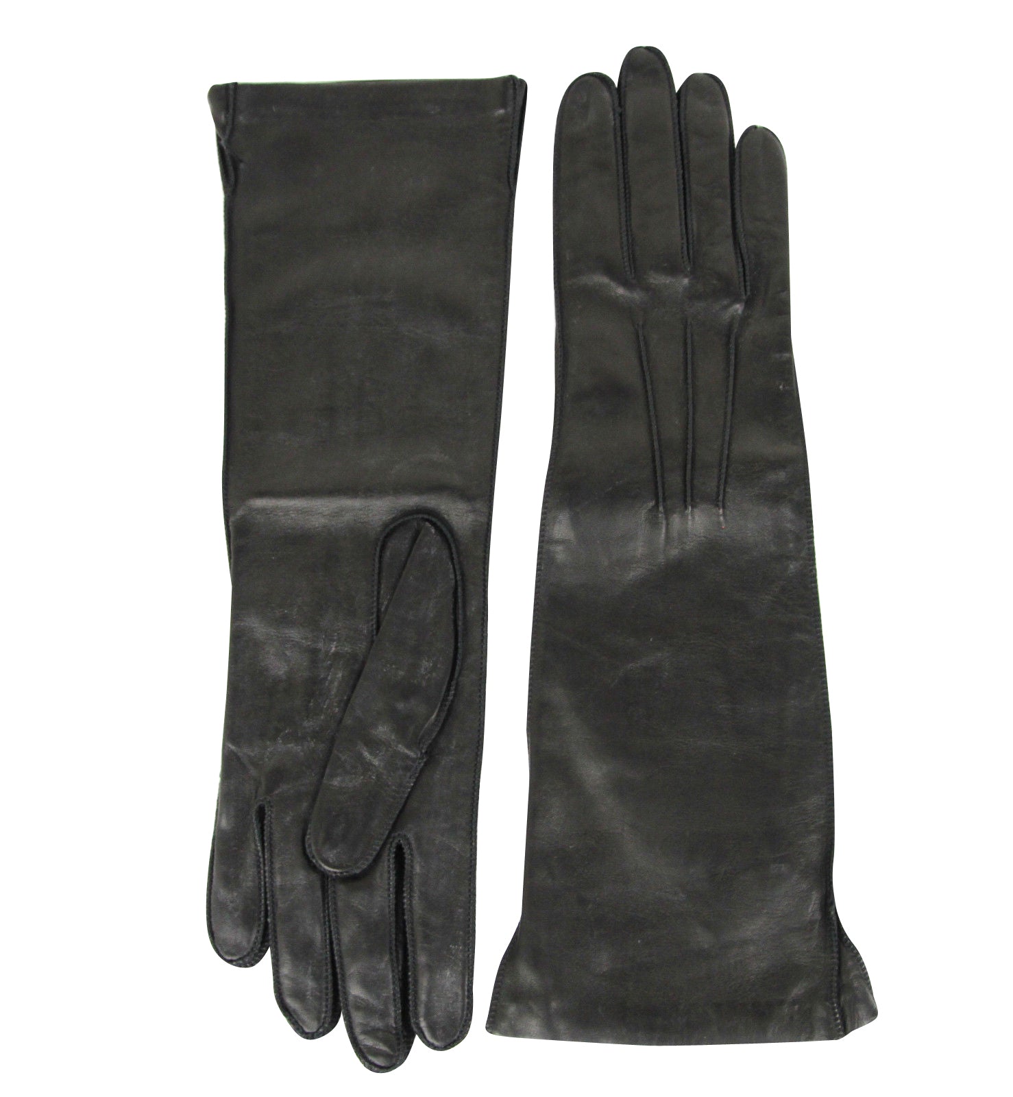 Bottega Veneta Women's Black Leather Long Gloves