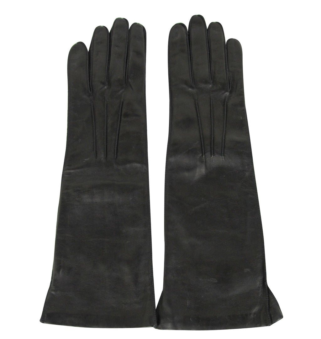 Bottega Veneta Women's Black Leather Long Gloves