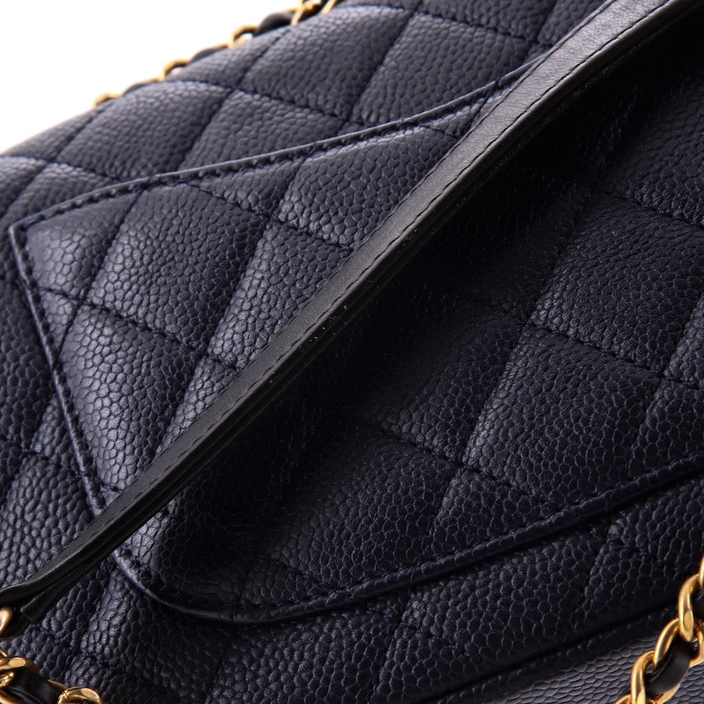 Chanel Filigree Flap Bag Quilted Caviar Small