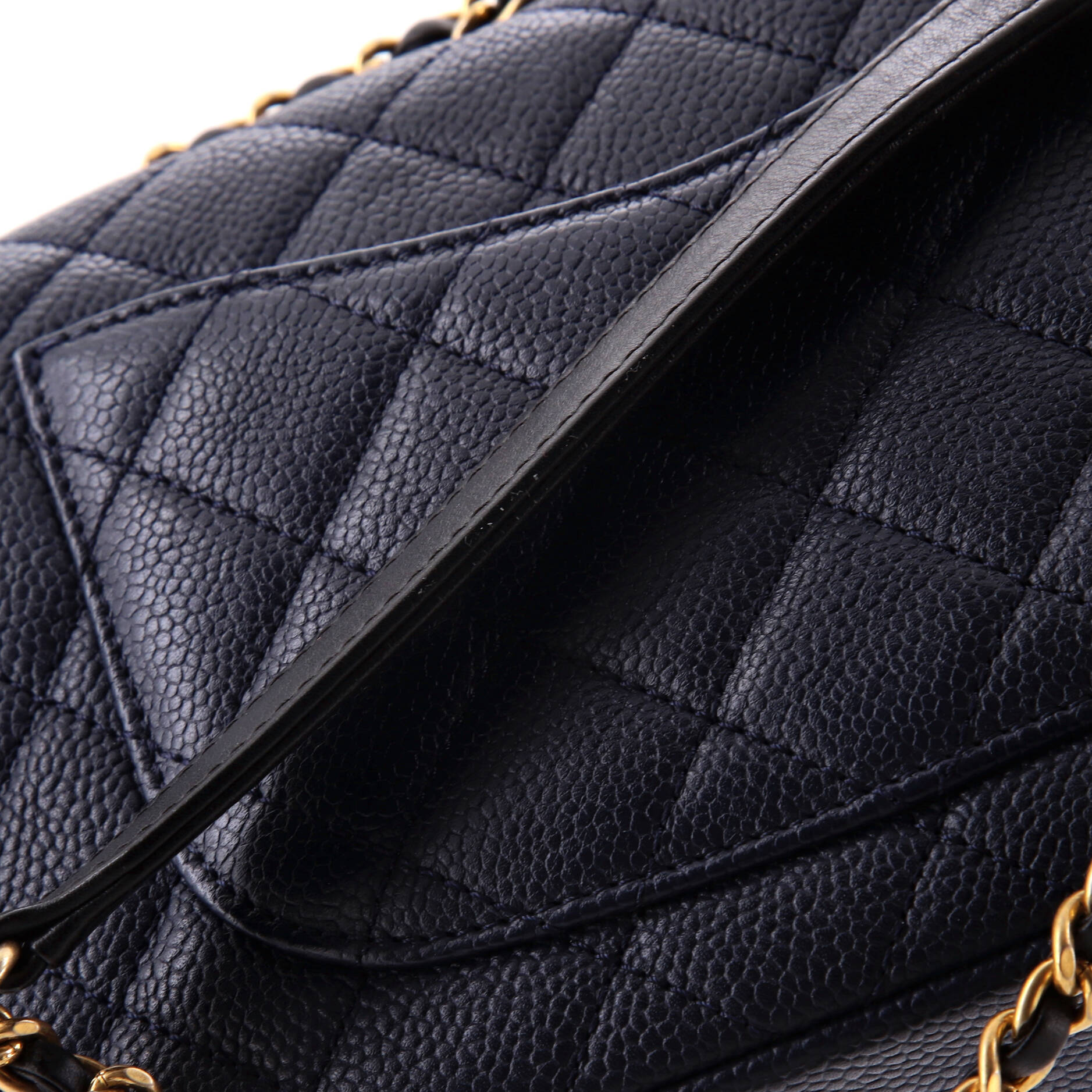 Chanel Filigree Flap Bag Quilted Caviar Small