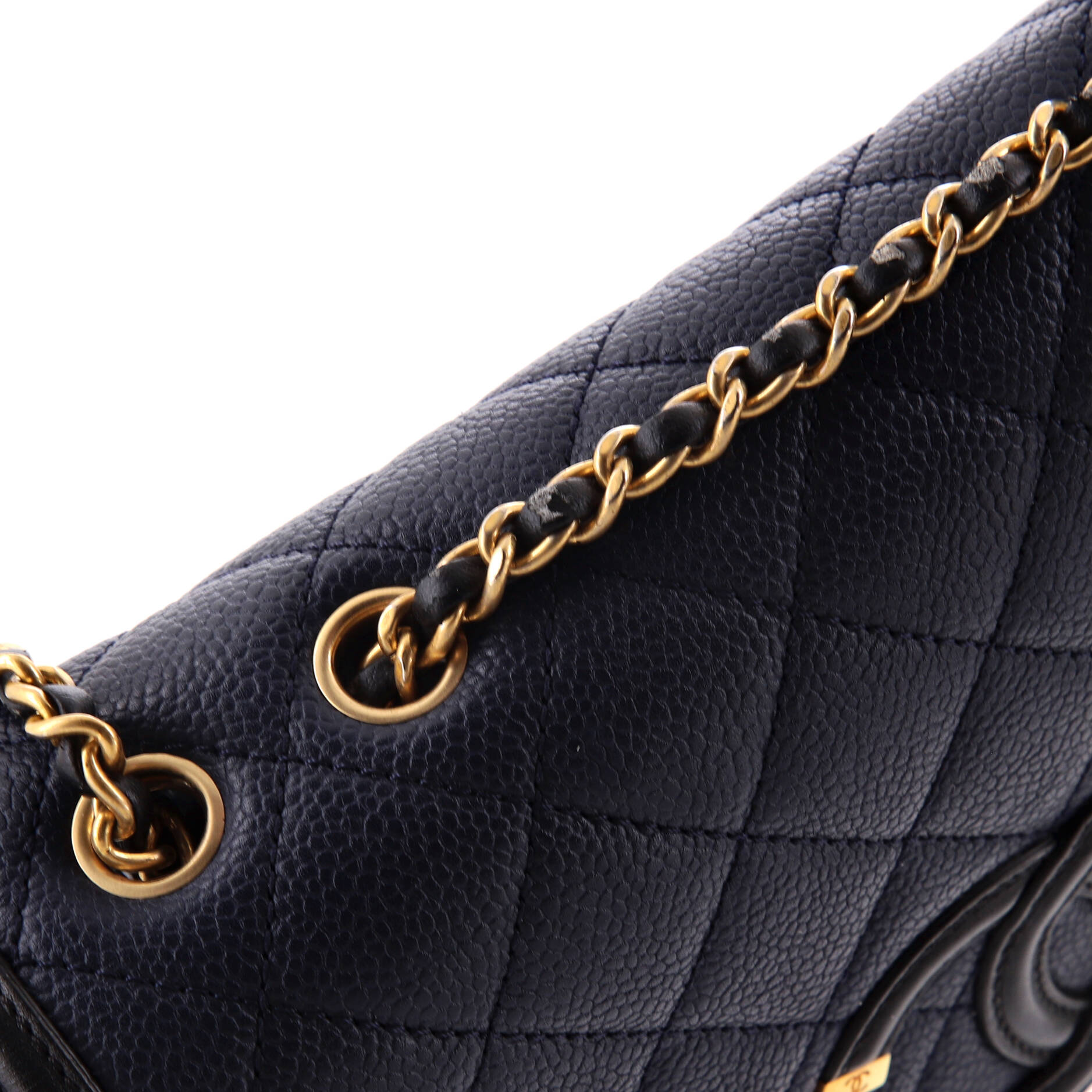 Chanel Filigree Flap Bag Quilted Caviar Small