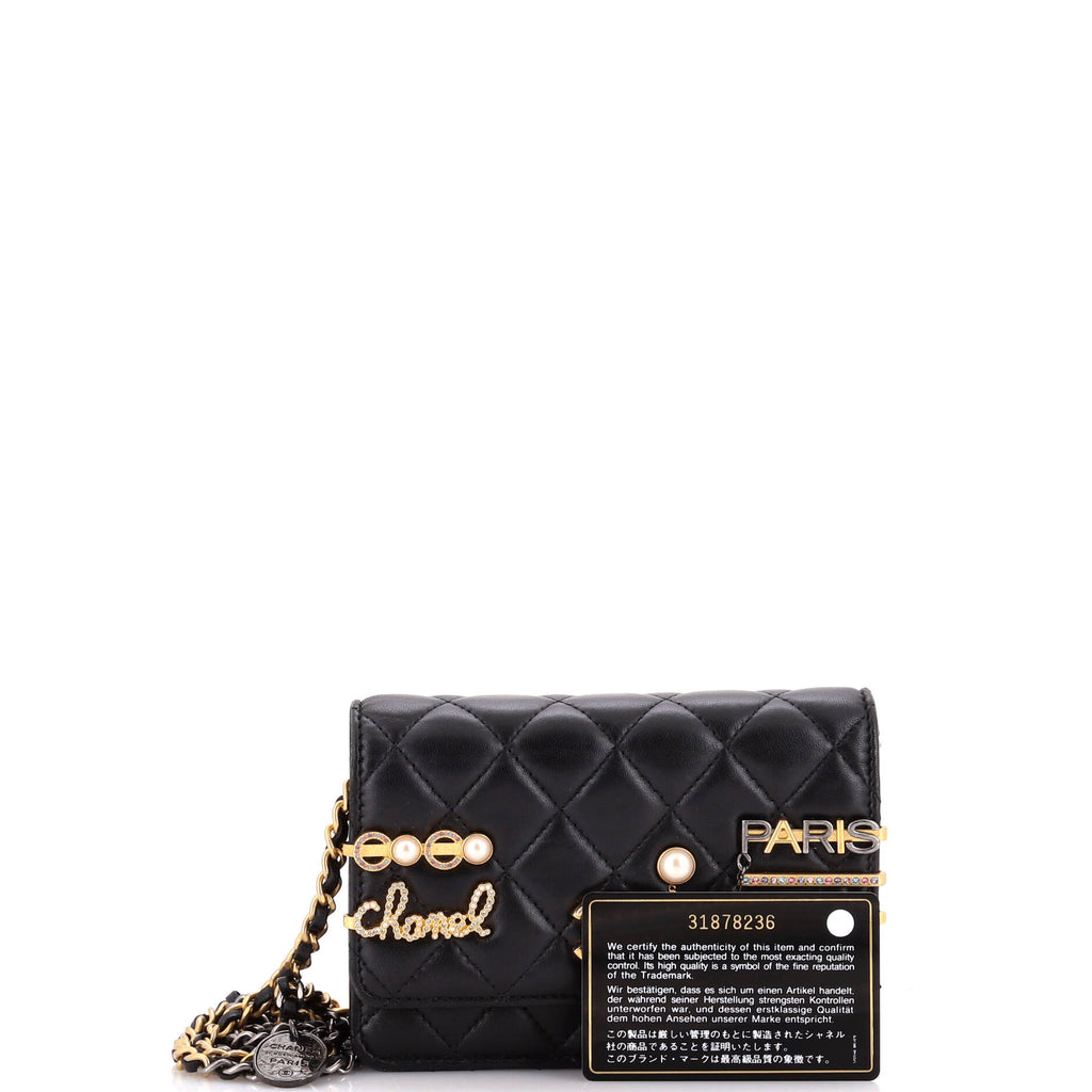 Chanel Coco Clips Wallet on Chain Embellished Quilted Lambskin Mini