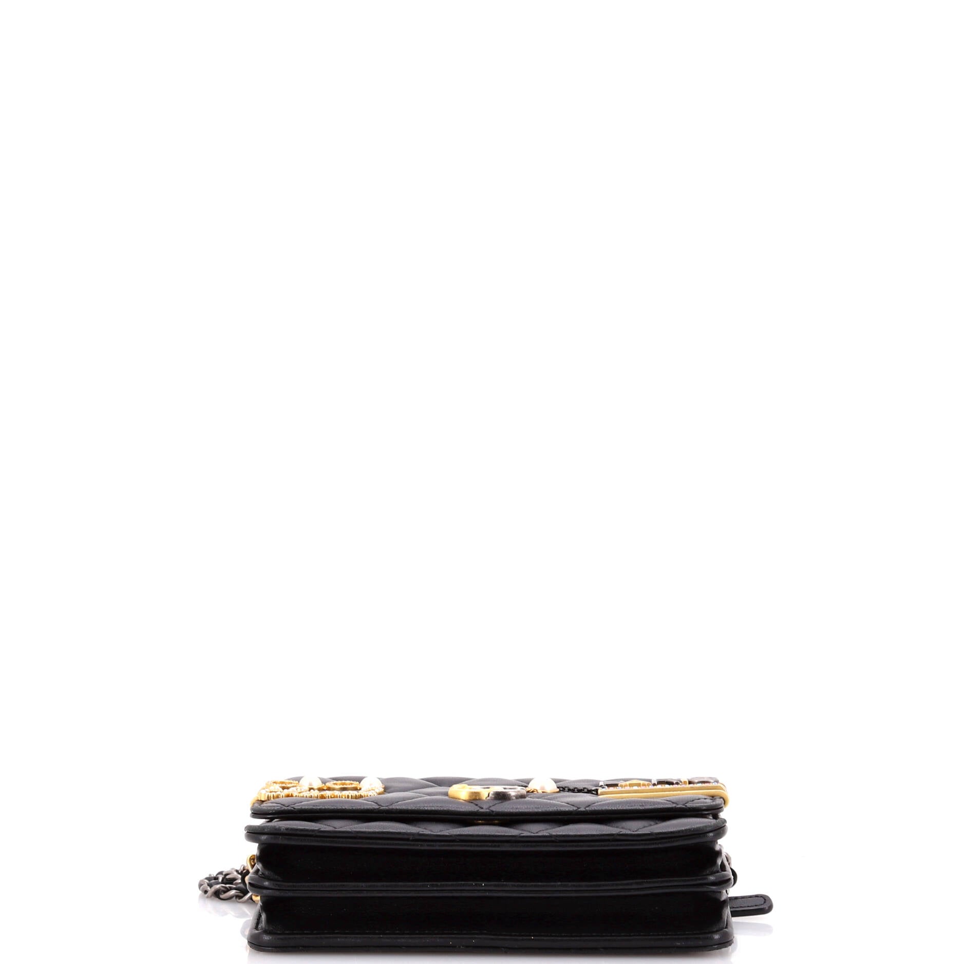 Chanel Coco Clips Wallet on Chain Embellished Quilted Lambskin Mini