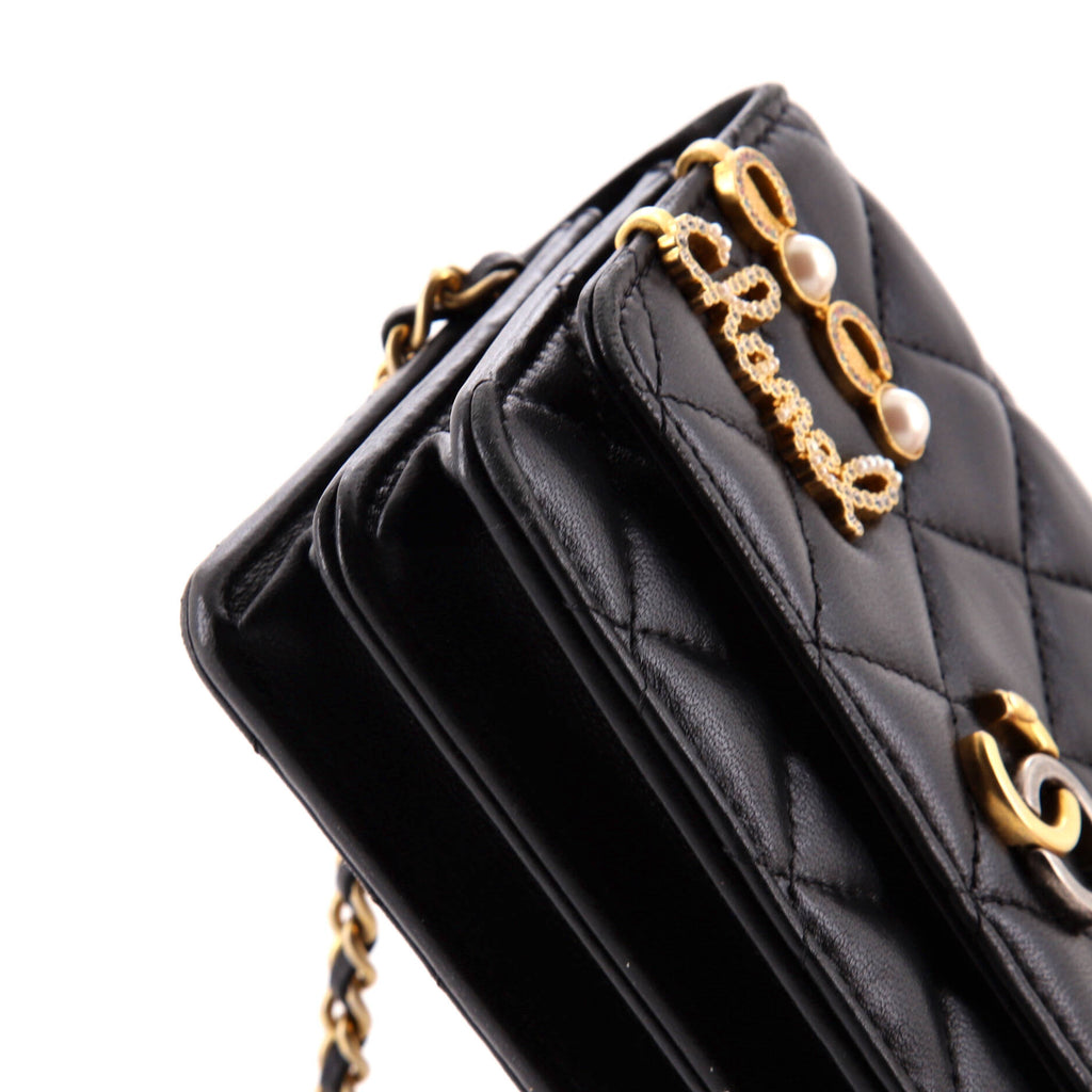 Chanel Coco Clips Wallet on Chain Embellished Quilted Lambskin Mini