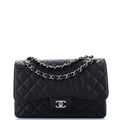 Chanel Classic Double Flap Bag Quilted Caviar Jumbo