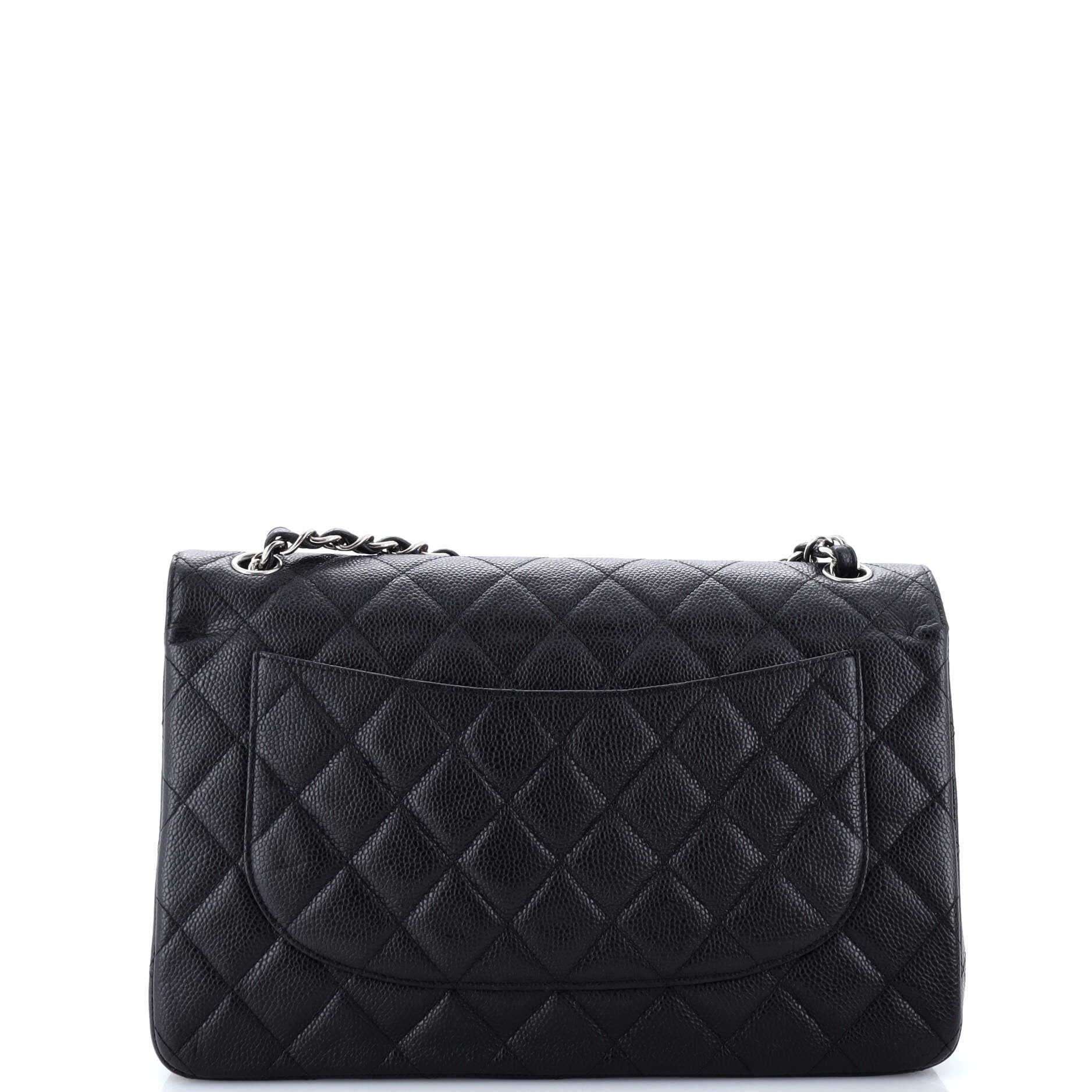 Chanel Classic Double Flap Bag Quilted Caviar Jumbo