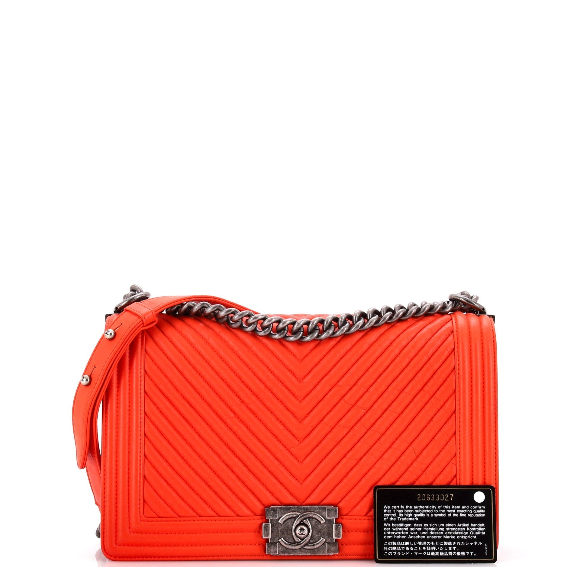 Chanel Boy Flap Bag Chevron Wrinkled Lambskin New Medium