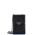 Chanel Golden Class Phone Holder Crossbody Bag Quilted Caviar