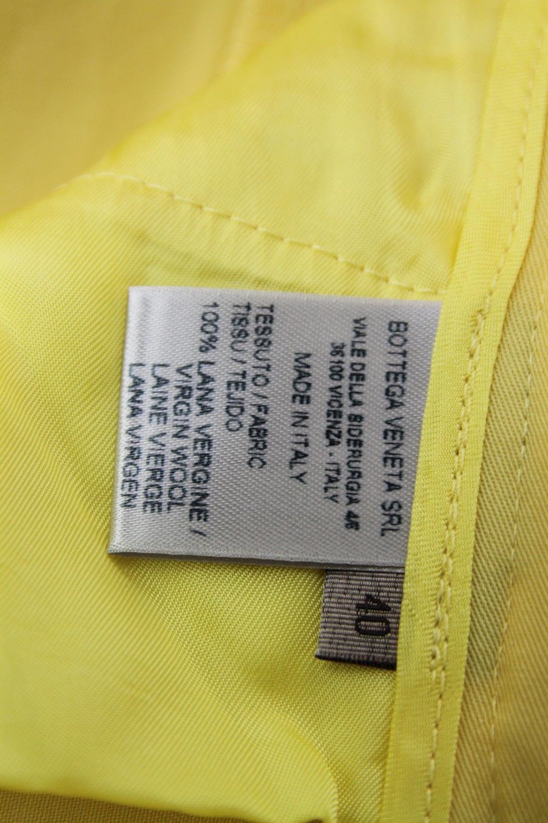 Bottega Veneta Women's Belt Line Yellow Virgin Wool Dress Pant (42, Yellow)