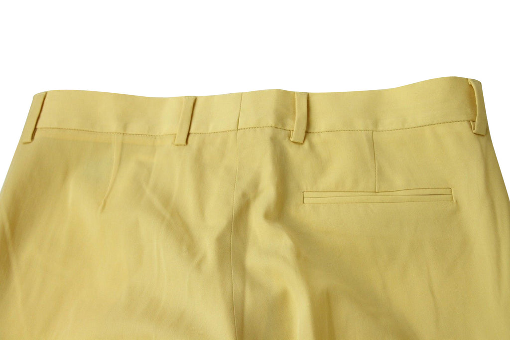 Bottega Veneta Women's Belt Line Yellow Virgin Wool Dress Pant (42, Yellow)