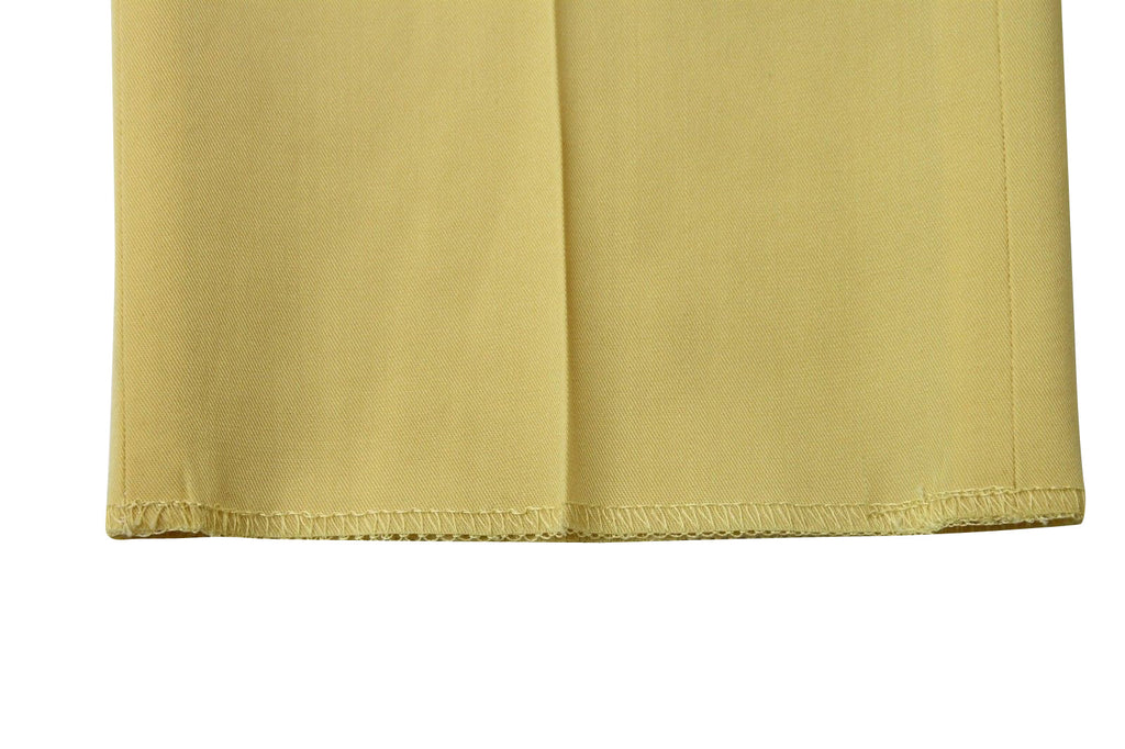 Bottega Veneta Women's Belt Line Yellow Virgin Wool Dress Pant (44)
