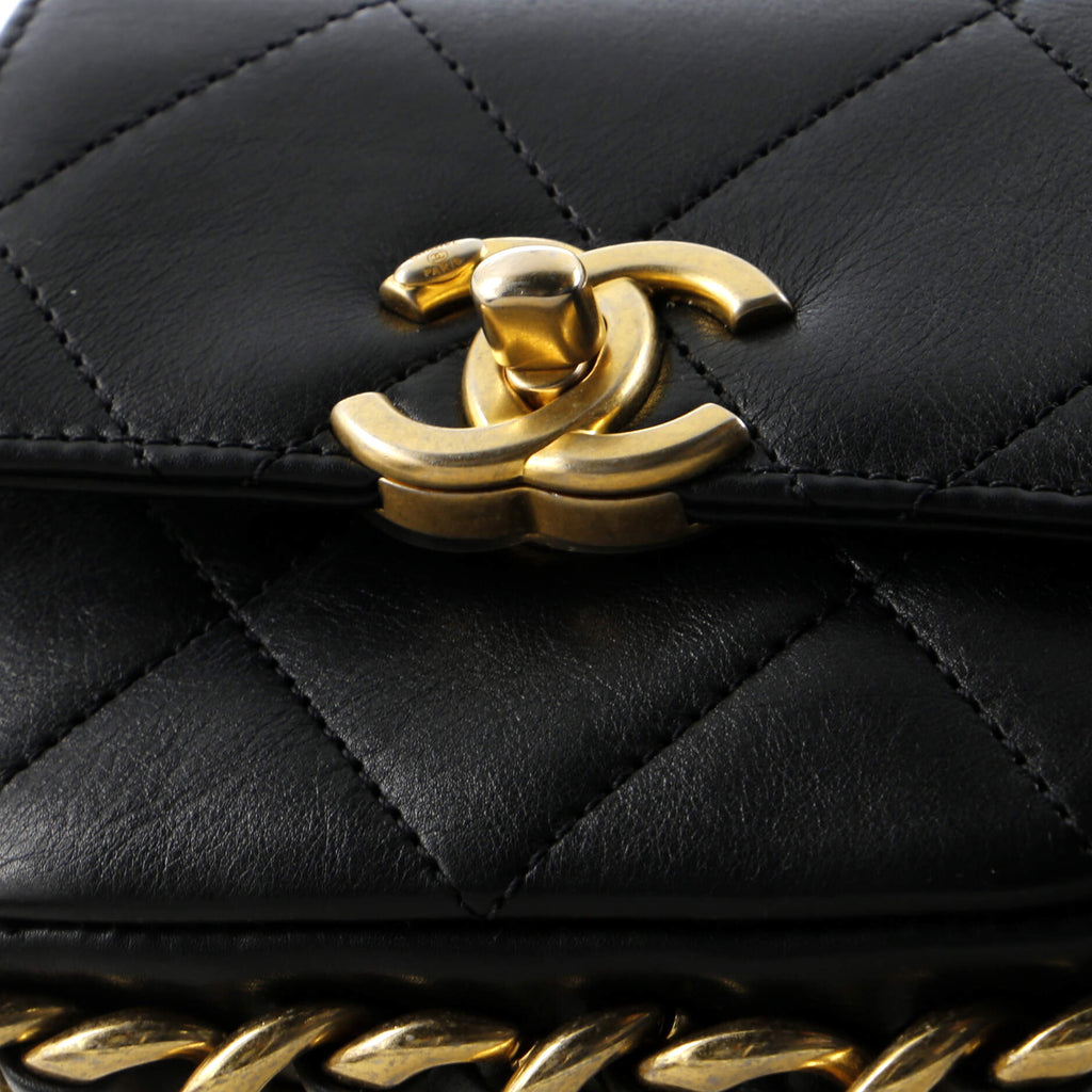 Chanel Framing Chain Flap Bag Quilted Calfskin Mini