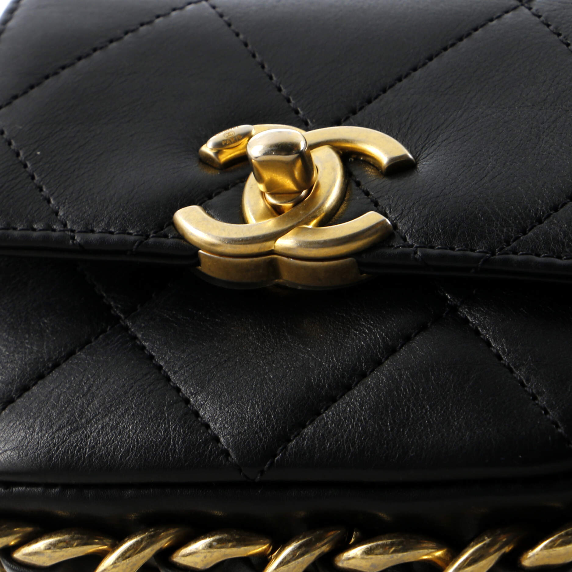 Chanel Framing Chain Flap Bag Quilted Calfskin Mini