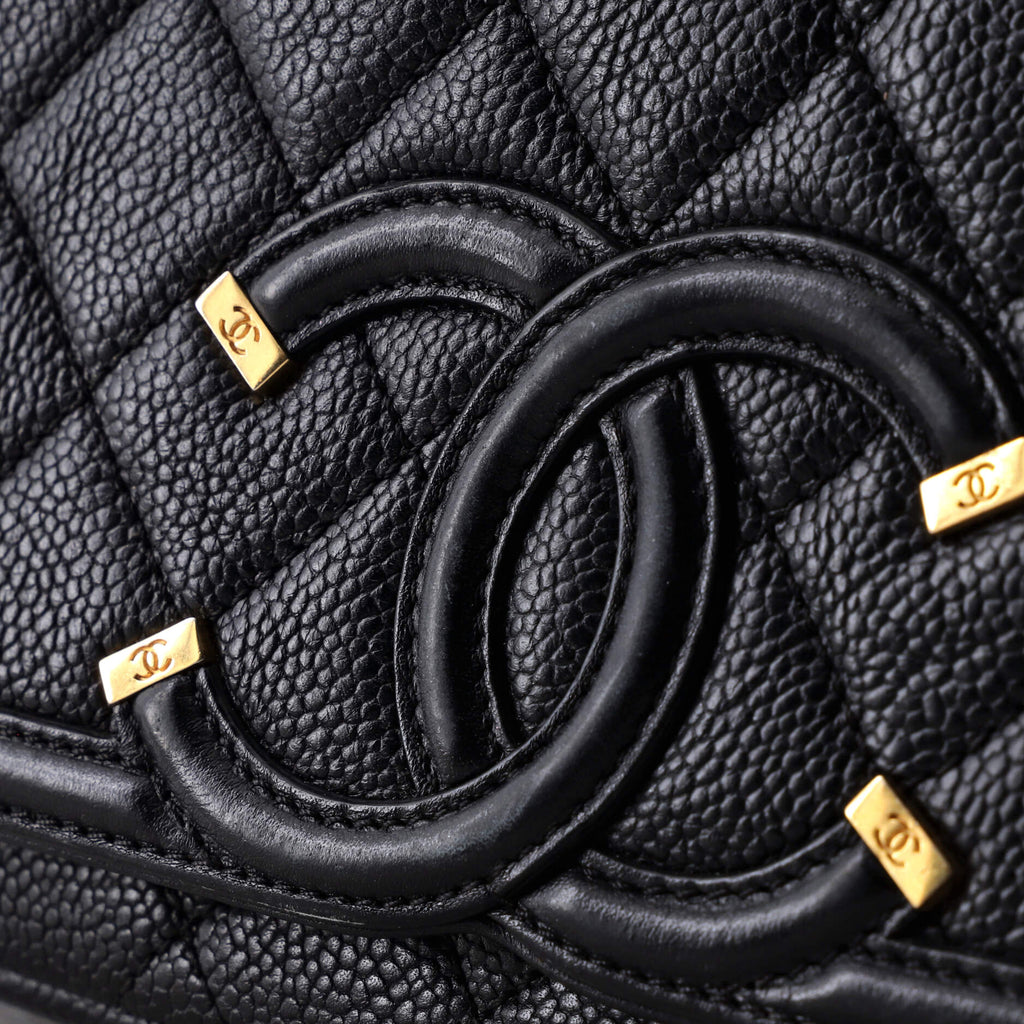 Chanel Filigree Flap Bag Quilted Caviar Medium