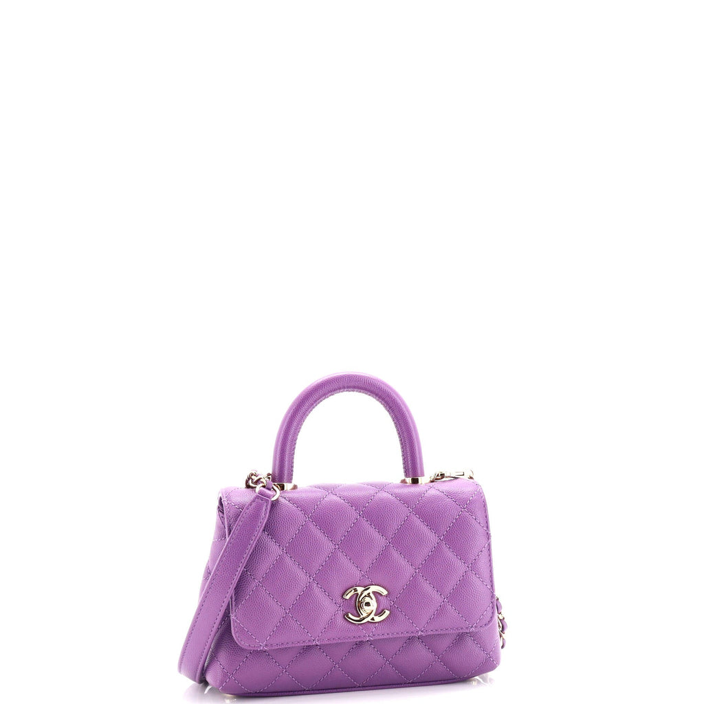 Chanel Coco Top Handle Bag Quilted Caviar Extra Mini