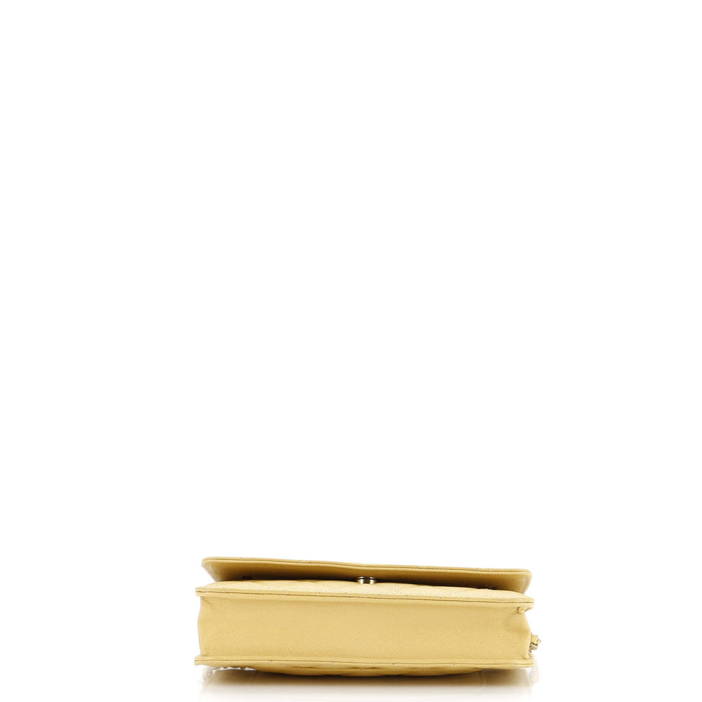 Chanel Textured CC Wallet on Chain Quilted Caviar