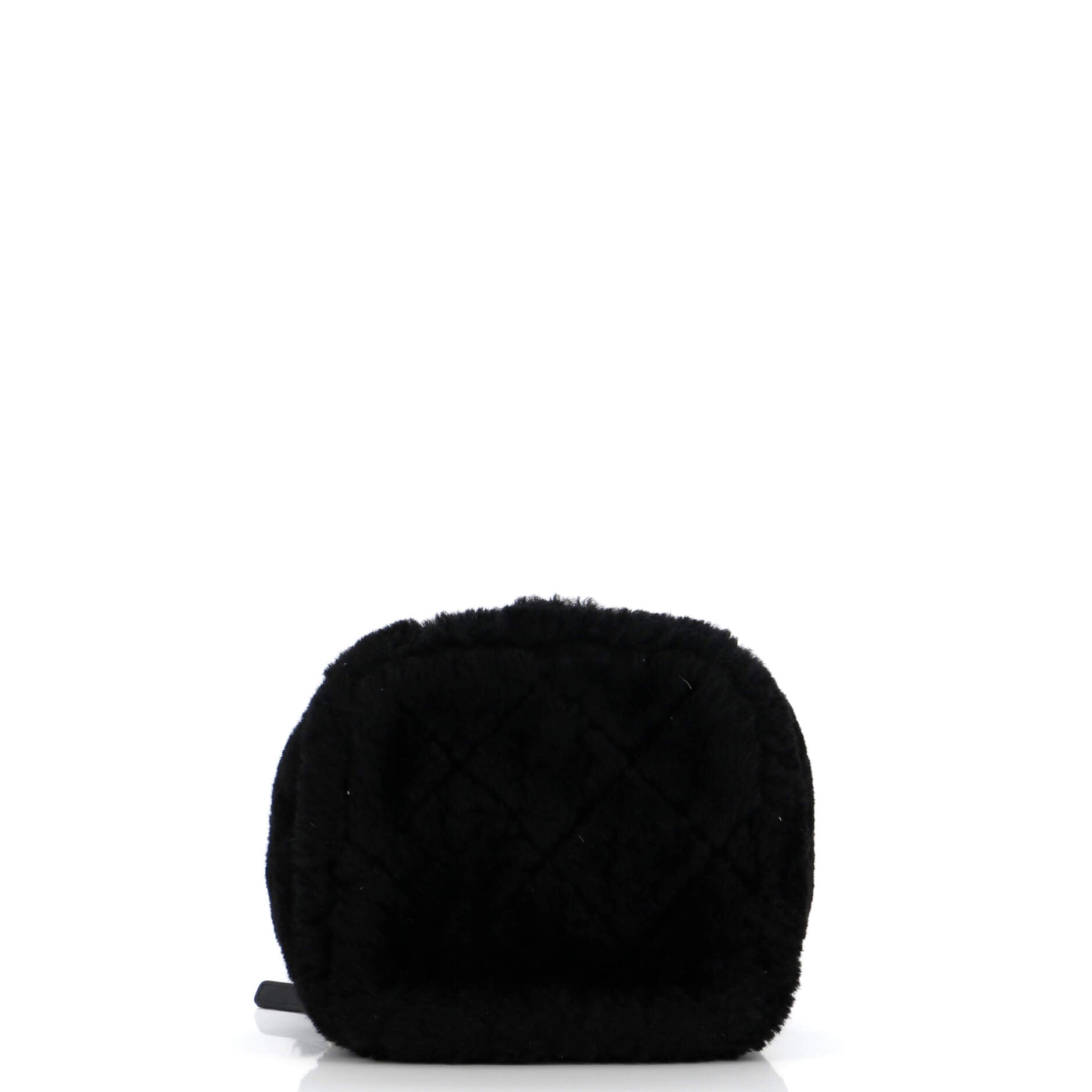 Chanel Coconing Top Handle Vanity Case with Chain Quilted Shearling Small
