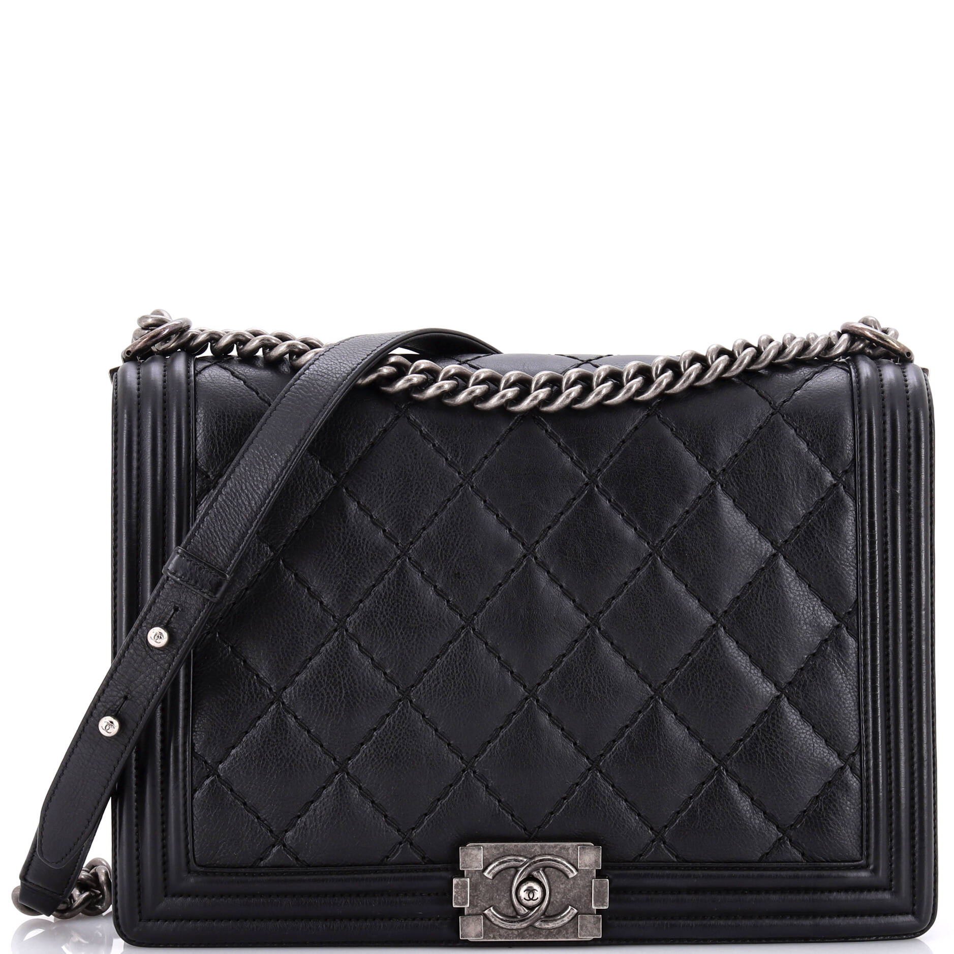 Chanel Stitch Boy Flap Bag Quilted Calfskin New Medium