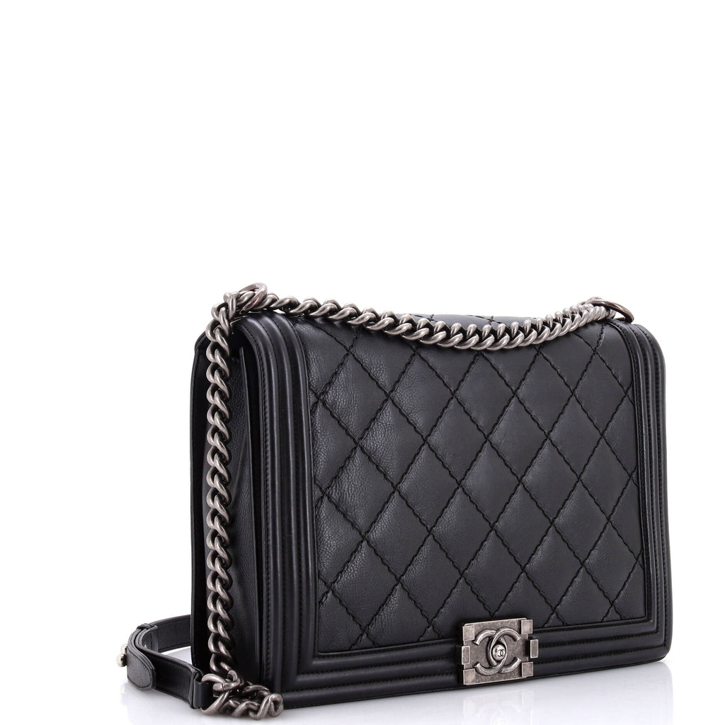Chanel Stitch Boy Flap Bag Quilted Calfskin New Medium
