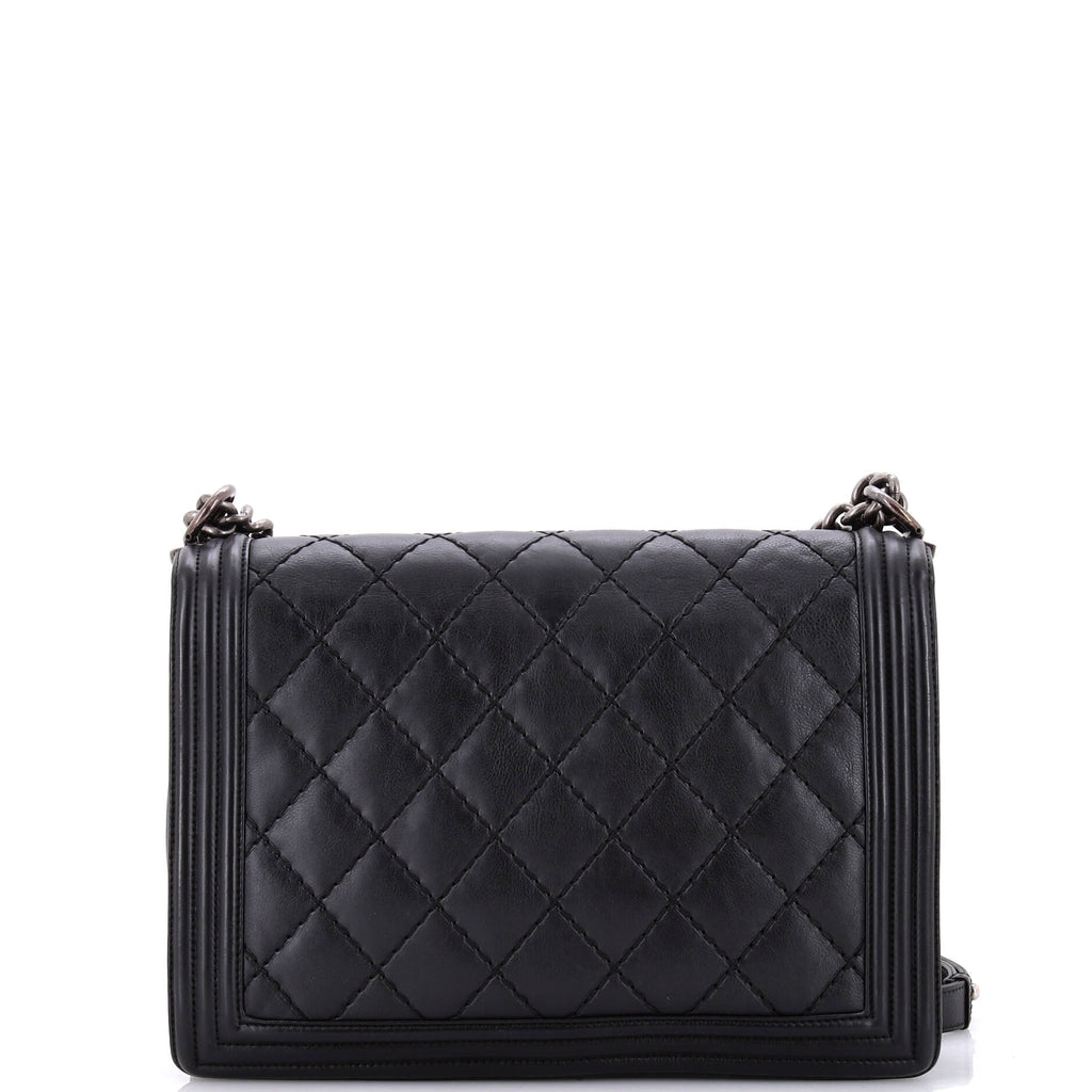 Chanel Stitch Boy Flap Bag Quilted Calfskin New Medium