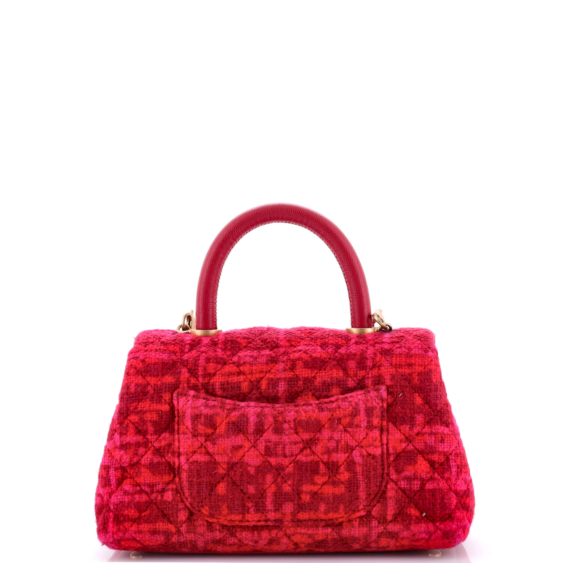 Chanel Coco Top Handle Bag Quilted Tweed Mini