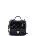 Chanel School Memory Top Handle Flap Bag Quilted  Mini