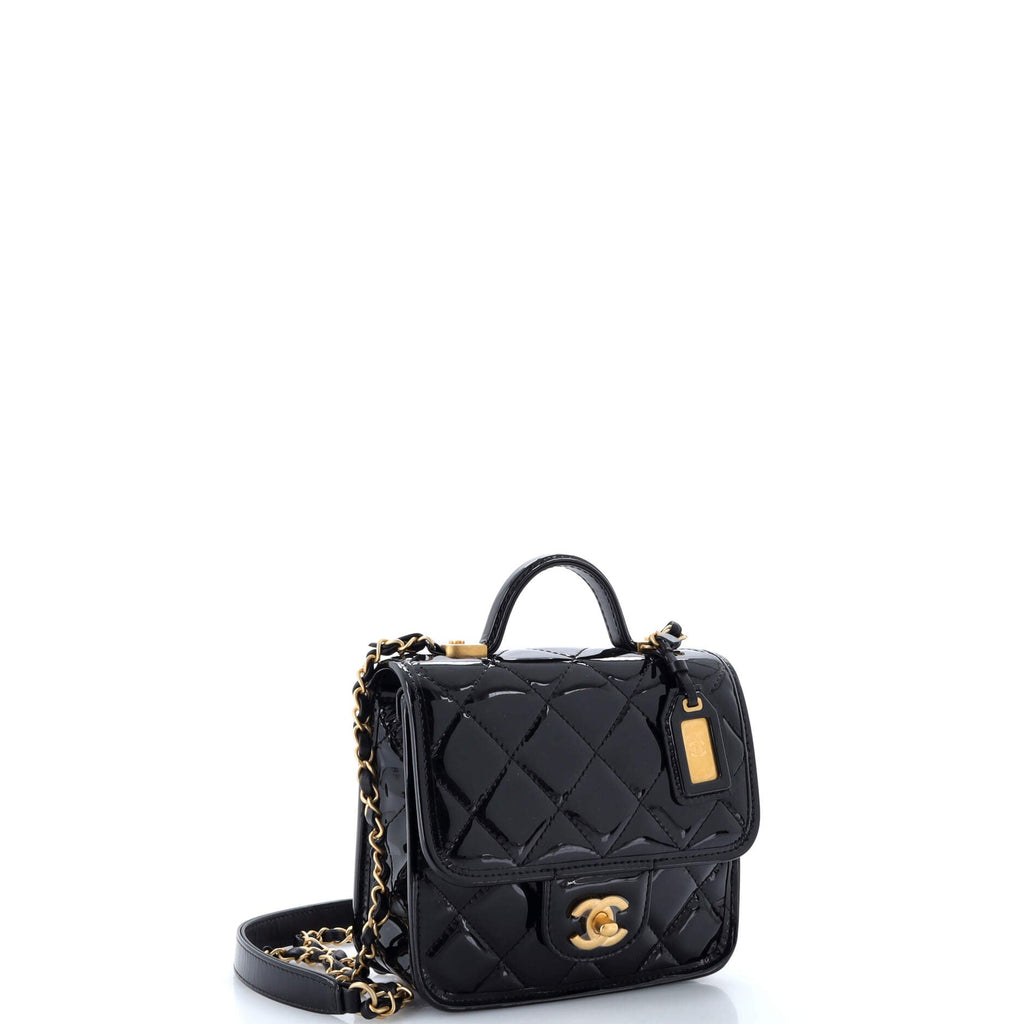 Chanel School Memory Top Handle Flap Bag Quilted  Mini