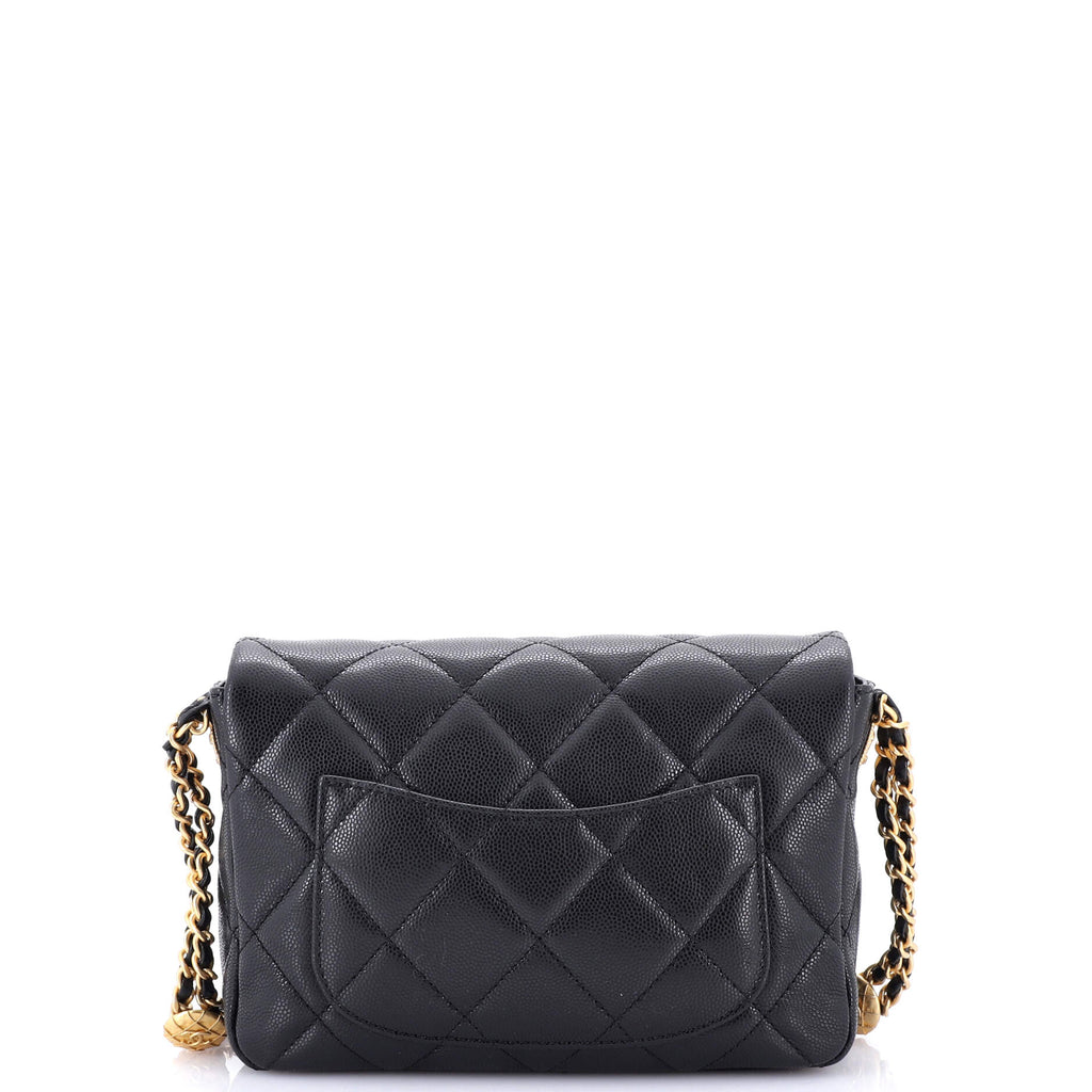 Chanel Twist Your Buttons Flap Bag Quilted Caviar Small