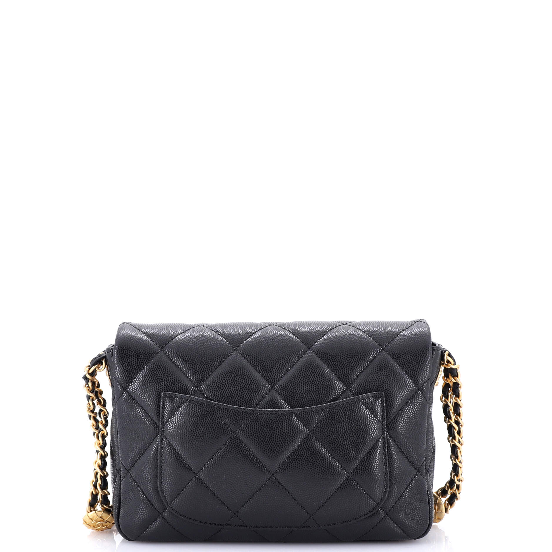 Chanel Twist Your Buttons Flap Bag Quilted Caviar Small